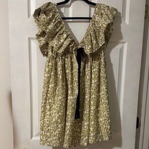 Floral Ruffle Dress with Bow